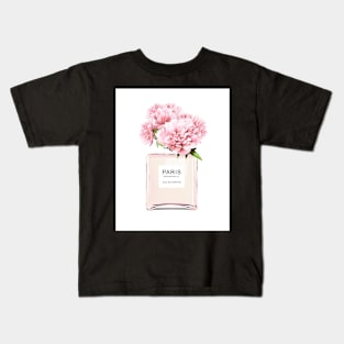 Perfume bottle, Flowers print, Scandinavian, Peony, Fashion print, Scandinavian art, Modern art, Wall art, Print, Minimalistic, Modern Kids T-Shirt